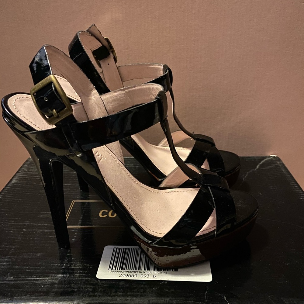 Black summer heels size6